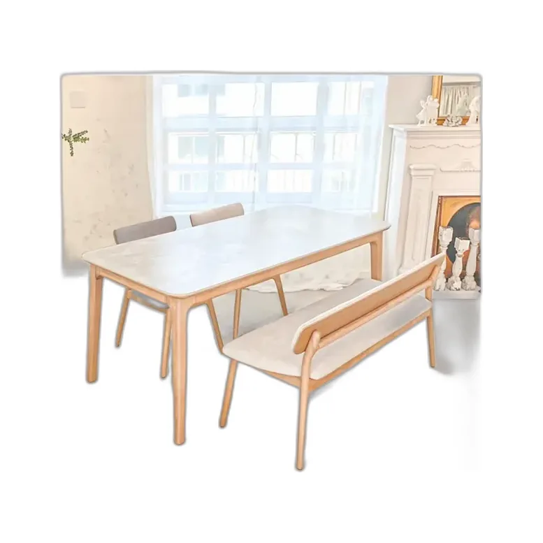 헨지디자인 세라토 4인 식탁 벤치형 set (의자2+벤치1구성)