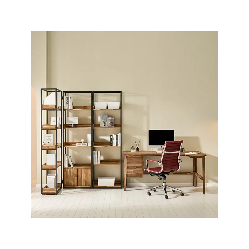헨지디자인 베네토 원목 서재 set (책장3+책상1구성)